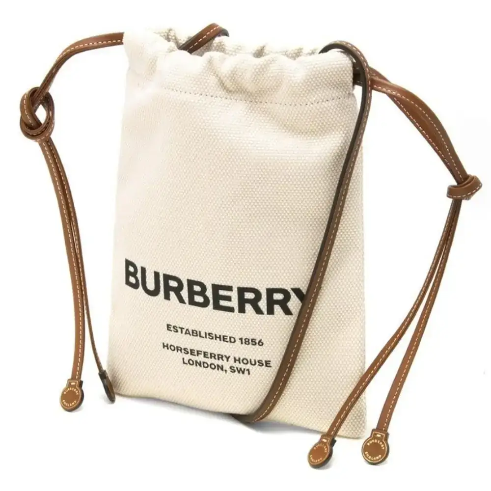 버버리 레더 스트링 캔버스 파우치 8036712 상세 이미지