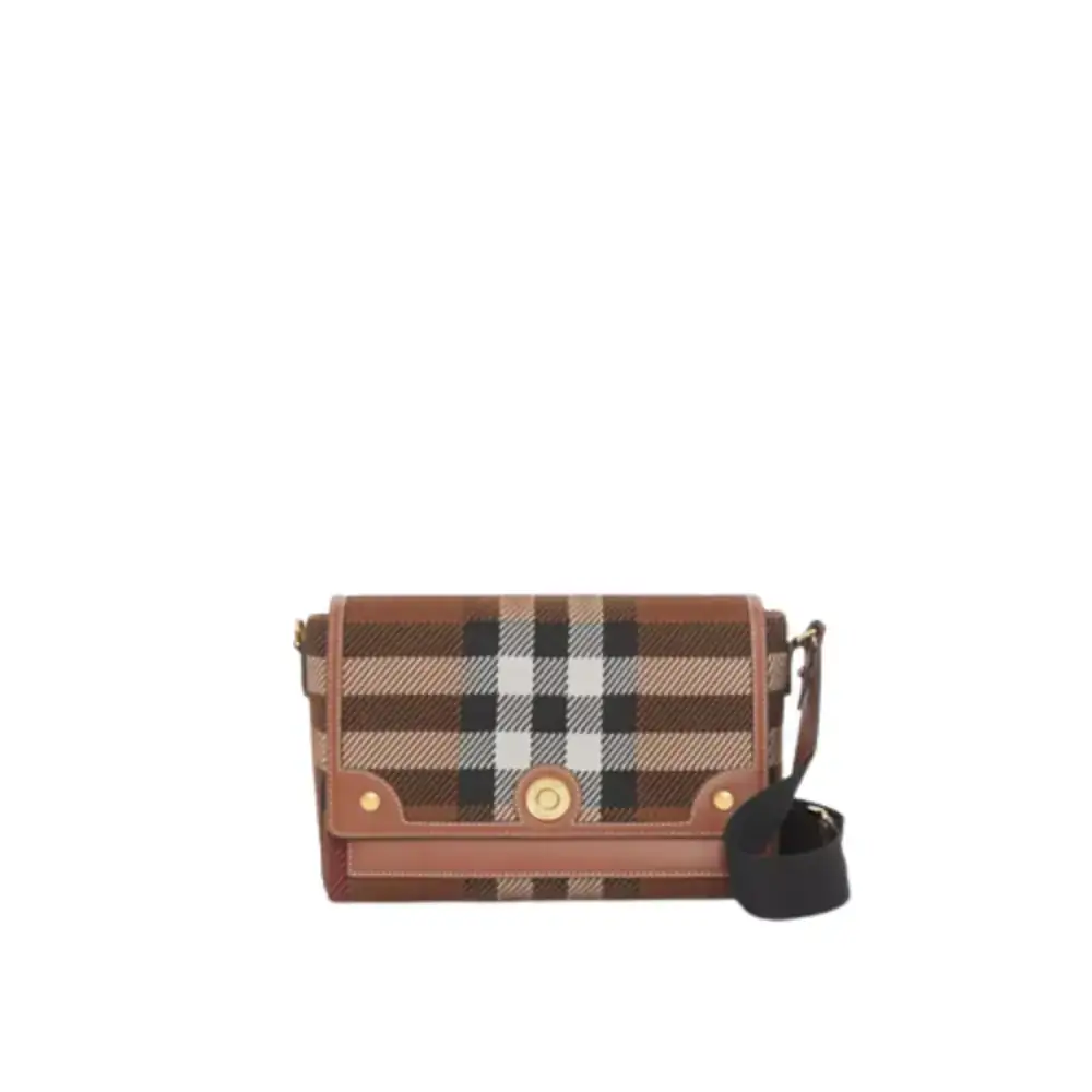 버버리 이그재저레이트 체크 레더 노트 백 80491481