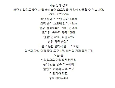 버버리 테크니컬 코튼 레더 미니 포켓 백 80557461 상세 이미지