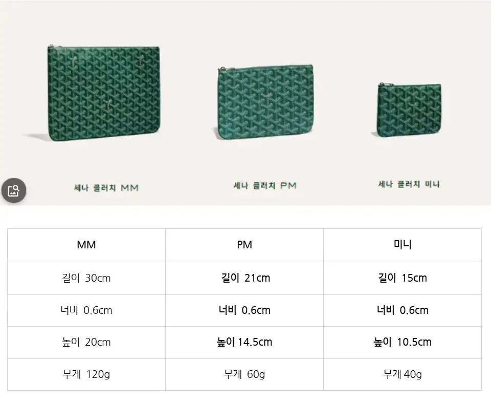 고야드 세나 클러치 MM PM 미니 전색상 SENAT2MMLTY 상세 이미지